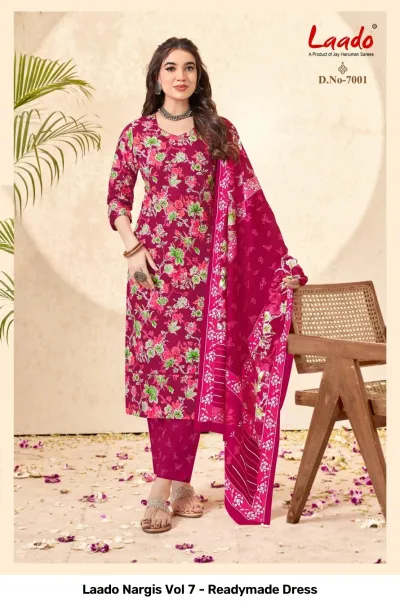 Laado Nargis Vol 7 - Readymade Dress — Pure Cotton Printed, Pakistani Readymade Suits, Laado wholesale from Surat — view 2