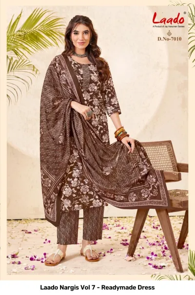 Laado Nargis Vol 7 - Readymade Dress — Pure Cotton Printed, Pakistani Readymade Suits, Laado wholesale from Surat — view 3