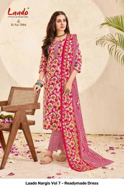 Laado Nargis Vol 7 - Readymade Dress — Pure Cotton Printed, Pakistani Readymade Suits, Laado wholesale from Surat — view 4