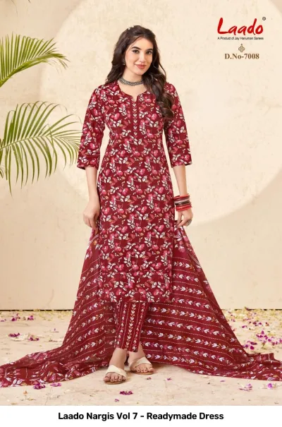 Laado Nargis Vol 7 - Readymade Dress — Pure Cotton Printed, Pakistani Readymade Suits, Laado wholesale from Surat — view 5