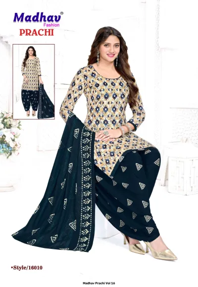 Madhav Prachi Vol 16 — Unstitched Dress Materials, Madhav Fashion wholesale from Surat — view 11