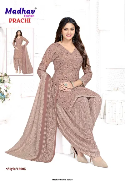 Madhav Prachi Vol 16 — Unstitched Dress Materials, Madhav Fashion wholesale from Surat — view 6
