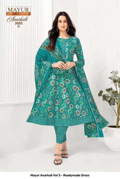Mayur Anarkali Vol 3 - Readymade Dress — Heavy Cotton Printed Anarkali Style, Stitched Suits, Mayur Creation wholesale from Surat — view 5