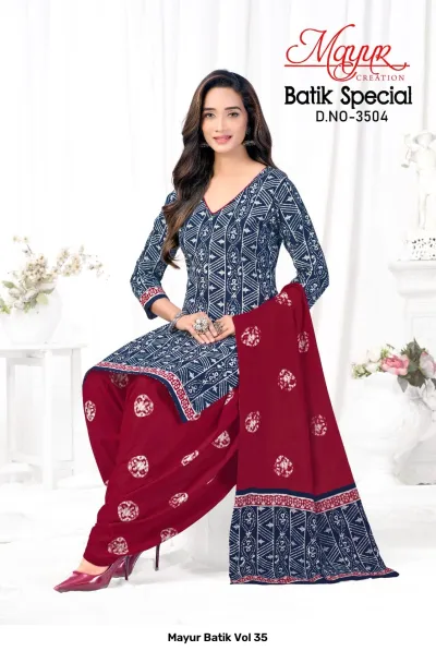 Mayur Batik Vol 35 — Pure Cotton Print, Unstitched Dress Materials, Mayur Creation wholesale from Surat — view 5