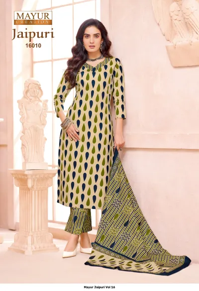 Mayur Jaipuri Vol 16 — Pure Cotton Print, Unstitched Dress Materials, Mayur Creation wholesale from Surat — view 11