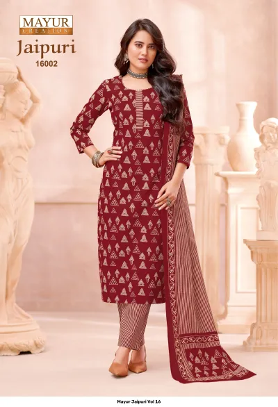 Mayur Jaipuri Vol 16 — Pure Cotton Print, Unstitched Dress Materials, Mayur Creation wholesale from Surat — view 3