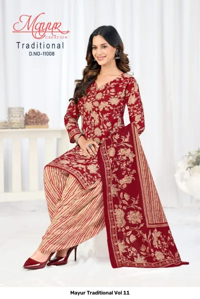 Mayur Traditional Vol 11 — Pure Cotton Printed, Unstitched Dress Materials, mayur wholesale from Surat — view 3