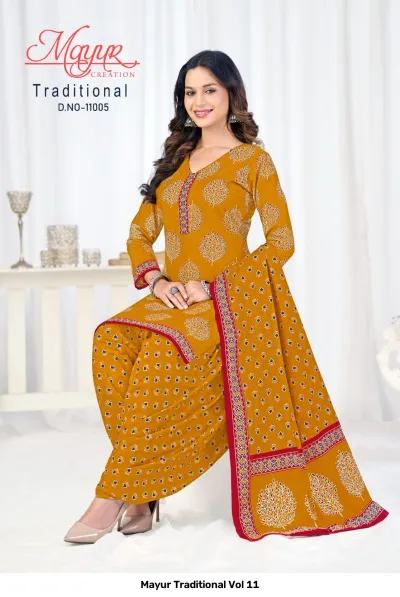 Mayur Traditional Vol 11 — Pure Cotton Printed, Unstitched Dress Materials, mayur wholesale from Surat — view 4