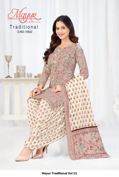 Mayur Traditional Vol 11 — Pure Cotton Printed, Unstitched Dress Materials, mayur wholesale from Surat — view 5