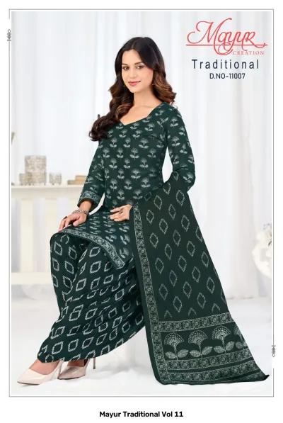 Mayur Traditional Vol 11 — Pure Cotton Printed, Unstitched Dress Materials, mayur wholesale from Surat — view 7