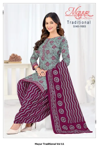 Mayur Traditional Vol 11 — Pure Cotton Printed, Unstitched Dress Materials, mayur wholesale from Surat — view 8