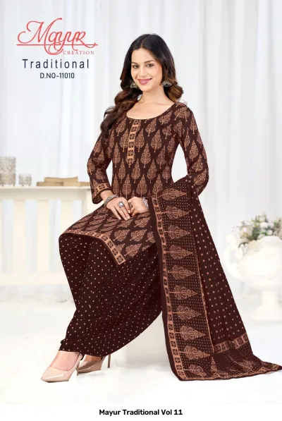 Mayur Traditional Vol 11 — Pure Cotton Printed, Unstitched Dress Materials, mayur wholesale from Surat — view 9