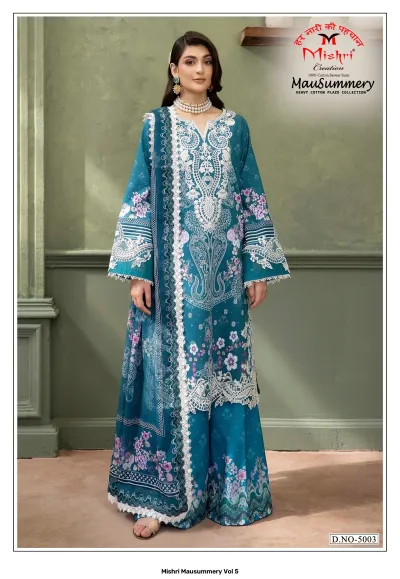 Mishri Mausummery Vol 5 — Heavy Lawn Cotton Printed, Unstitched Dress Materials, Mishri Creation wholesale from Surat — view 4