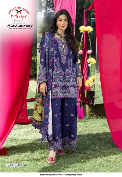 Mishri Mausummery Vol 5 - Readymade Dress — Heavy Lawn Cotton Printed, Pakistani Readymade Suits, Mishri Creation wholesale from Surat — view 7
