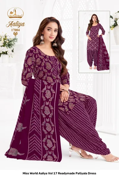 Miss World Aaliya Vol 17 Readymade Patiyala Dress — Pure Cotton Printed, Unstitched Dress Materials, Miss wholesale from Surat — view 4