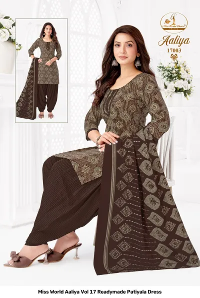 Miss World Aaliya Vol 17 Readymade Patiyala Dress — Pure Cotton Printed, Unstitched Dress Materials, Miss wholesale from Surat — view 5