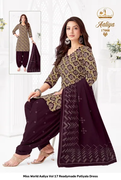 Miss World Aaliya Vol 17 Readymade Patiyala Dress — Pure Cotton Printed, Unstitched Dress Materials, Miss wholesale from Surat — view 8