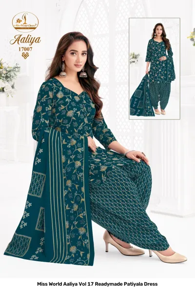 Miss World Aaliya Vol 17 Readymade Patiyala Dress — Pure Cotton Printed, Unstitched Dress Materials, Miss wholesale from Surat — view 9