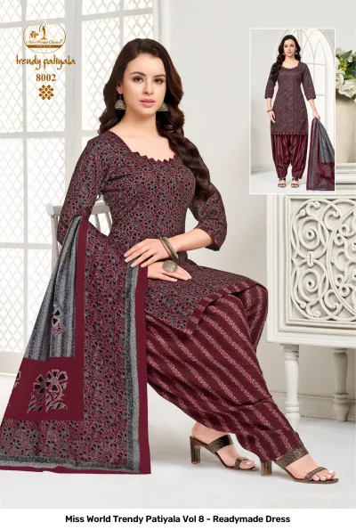 Miss World Trendy Patiyala Vol 8 - Readymade Dress — Pure Cotton Printed, Ready Made Suits, Miss World Choice wholesale from Surat — view 2
