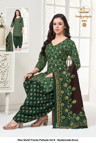 Miss World Trendy Patiyala Vol 8 - Readymade Dress — Pure Cotton Printed, Ready Made Suits, Miss World Choice wholesale from Surat — view 3