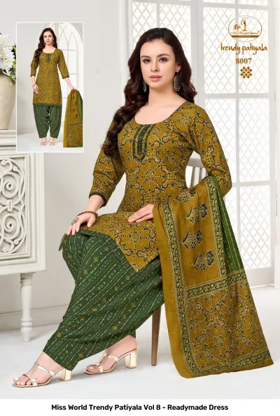 Miss World Trendy Patiyala Vol 8 - Readymade Dress — Pure Cotton Printed, Ready Made Suits, Miss World Choice wholesale from Surat — view 4