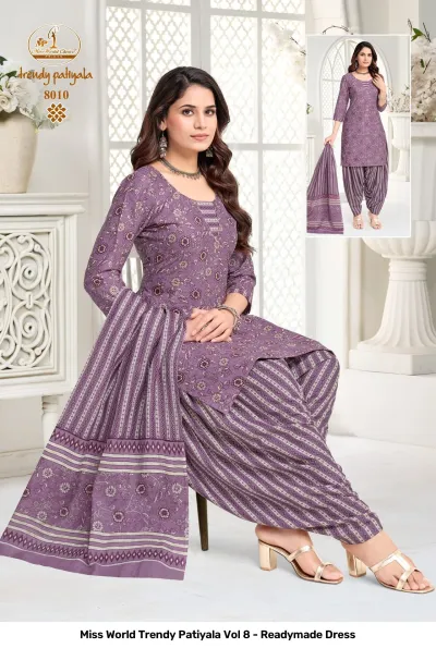 Miss World Trendy Patiyala Vol 8 - Readymade Dress — Pure Cotton Printed, Ready Made Suits, Miss World Choice wholesale from Surat — view 7