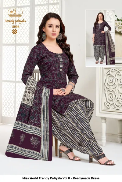 Miss World Trendy Patiyala Vol 8 - Readymade Dress — Pure Cotton Printed, Ready Made Suits, Miss World Choice wholesale from Surat — view 9