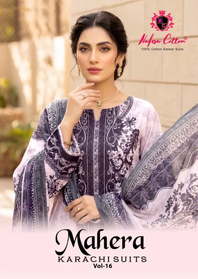 Nafisa Mahera Vol 16 — Indo Cotton With Digital Style Print, Karachi Pattern Dress, Nafisa wholesale from Surat — view 1