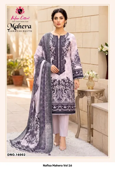 Nafisa Mahera Vol 16 — Indo Cotton With Digital Style Print, Karachi Pattern Dress, Nafisa wholesale from Surat — view 3