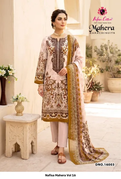 Nafisa Mahera Vol 16 — Indo Cotton With Digital Style Print, Karachi Pattern Dress, Nafisa wholesale from Surat — view 4