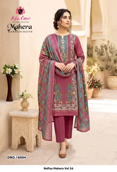 Nafisa Mahera Vol 16 — Indo Cotton With Digital Style Print, Karachi Pattern Dress, Nafisa wholesale from Surat — view 5