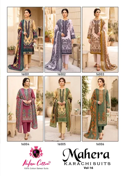 Nafisa Mahera Vol 16 — Indo Cotton With Digital Style Print, Karachi Pattern Dress, Nafisa wholesale from Surat — view 8