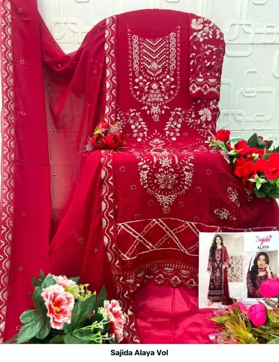 Sajida Alaya Vol — Georgette With Heavy Embroidered, Pakistani Suits, Sajida Designer Suit wholesale from Surat — view 2