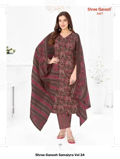 Shree Ganesh Samaiyra Vol 24 — Pure Cotton Printed, Unstitched Dress Materials, Shree wholesale from Surat — view 18