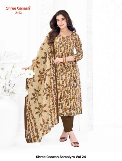 Shree Ganesh Samaiyra Vol 24 — Pure Cotton Printed, Unstitched Dress Materials, Shree wholesale from Surat — view 3