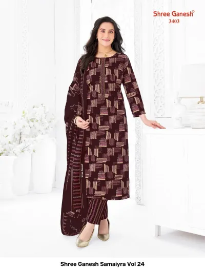 Shree Ganesh Samaiyra Vol 24 — Pure Cotton Printed, Unstitched Dress Materials, Shree wholesale from Surat — view 4