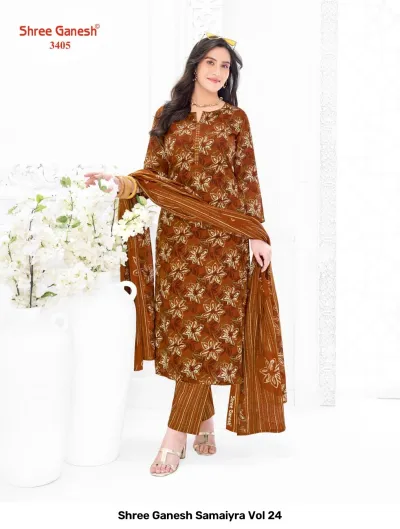 Shree Ganesh Samaiyra Vol 24 — Pure Cotton Printed, Unstitched Dress Materials, Shree wholesale from Surat — view 6