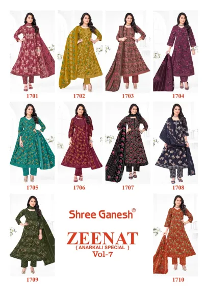 Shree Ganesh Zeenat Vol 7 - Readymade Dress — Heavy Cotton Printed Anarkali Style, Stitched Suits, Shree Ganesh Print wholesale from Surat — view 12