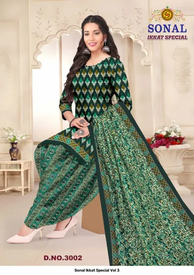 Sonal Ikkat Special Vol 3 — Pure Cotton Printed, Unstitched Dress Materials, Sonal wholesale from Surat — view 3