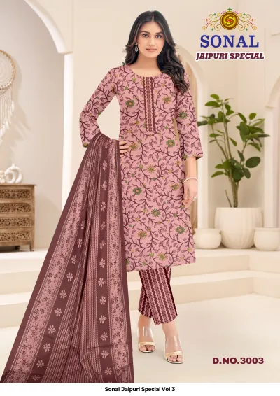 Sonal Jaipuri Special Vol 3 — Pure Cotton Printed, Unstitched Dress Materials, Sonal wholesale from Surat — view 4