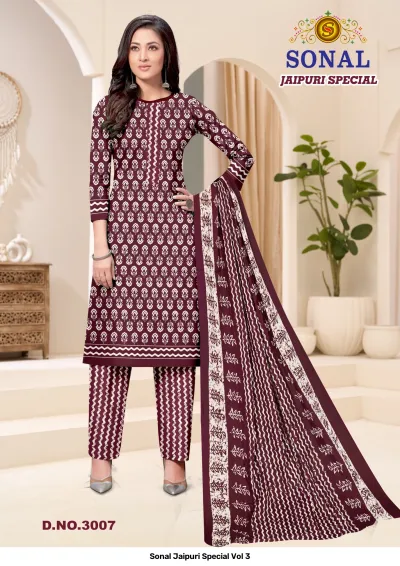 Sonal Jaipuri Special Vol 3 — Pure Cotton Printed, Unstitched Dress Materials, Sonal wholesale from Surat — view 8