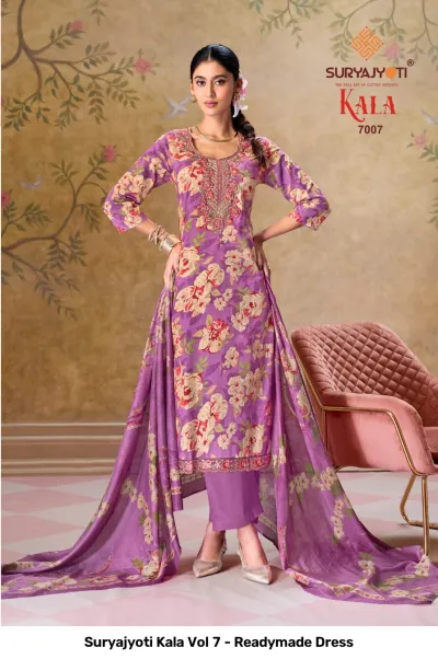 Suryajyoti Kala Vol 7 - Readymade Dress — Stitched Suits, Suryajyoti wholesale from Surat — view 11
