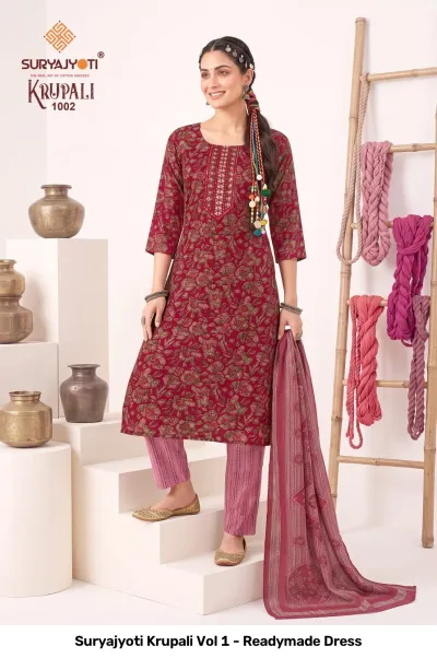 Suryajyoti Krupali Vol 1 - Readymade Dress — Stitched Suits, Suryajyoti wholesale from Surat — view 3
