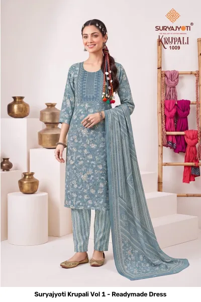 Suryajyoti Krupali Vol 1 - Readymade Dress — Stitched Suits, Suryajyoti wholesale from Surat — view 8
