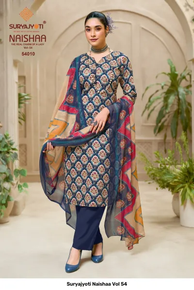 Suryajyoti Naishaa Vol 54 — Jaam Satin Printed, Unstitched Dress Materials, Suryajyoti wholesale from Surat — view 11