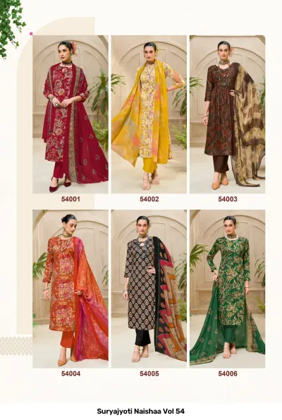 Suryajyoti Naishaa Vol 54 — Jaam Satin Printed, Unstitched Dress Materials, Suryajyoti wholesale from Surat — view 12