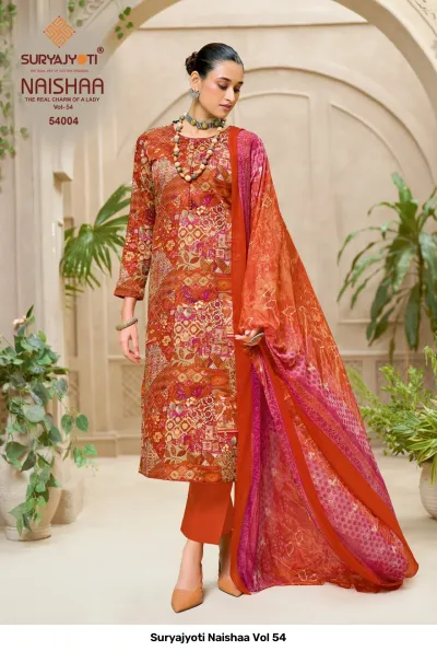 Suryajyoti Naishaa Vol 54 — Jaam Satin Printed, Unstitched Dress Materials, Suryajyoti wholesale from Surat — view 5