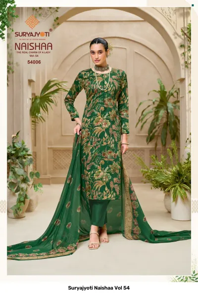 Suryajyoti Naishaa Vol 54 — Jaam Satin Printed, Unstitched Dress Materials, Suryajyoti wholesale from Surat — view 7