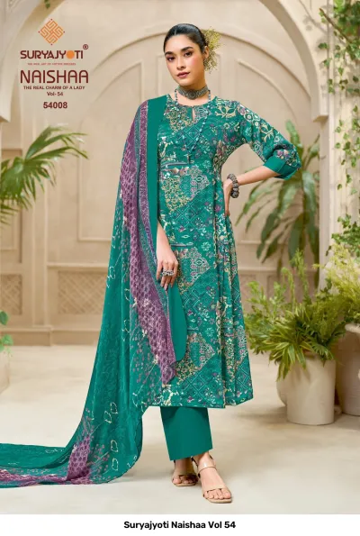 Suryajyoti Naishaa Vol 54 — Jaam Satin Printed, Unstitched Dress Materials, Suryajyoti wholesale from Surat — view 9
