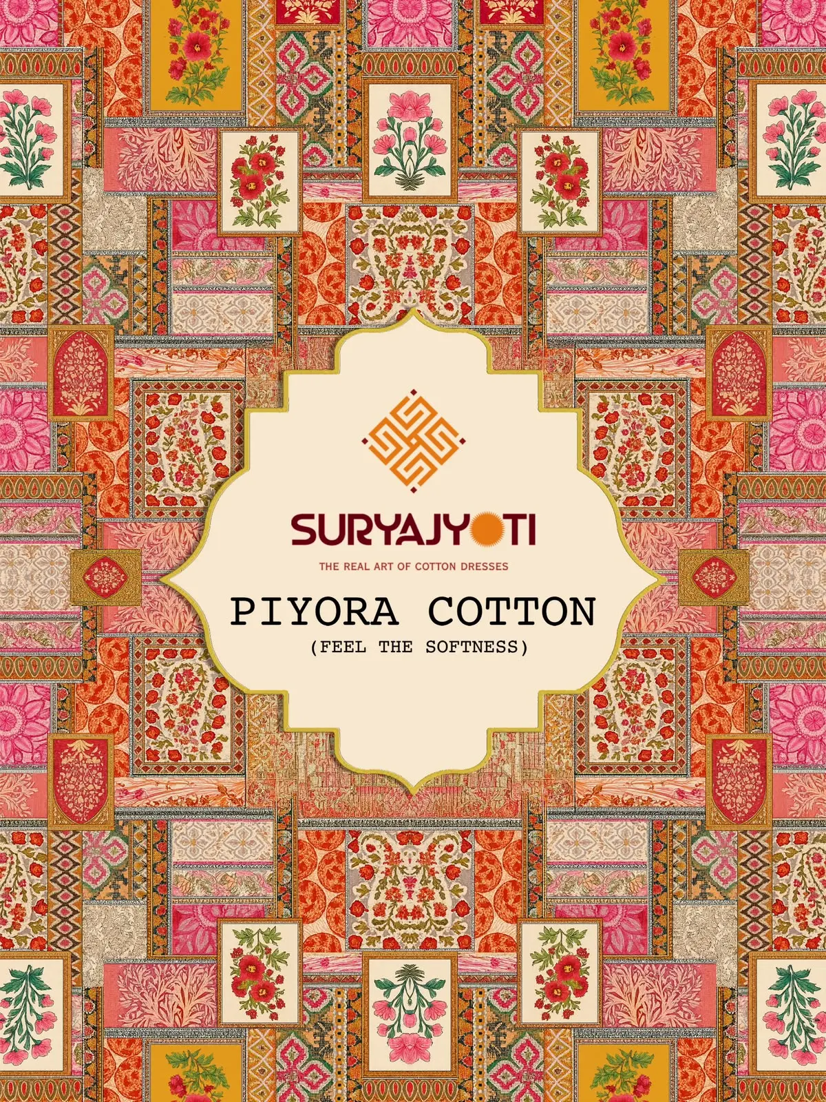 Suryajyoti Piyora Vol 1 — Pure Lawn Cotton With Foil, Unstitched Dress Materials, Suryajyoti wholesale from Surat — view 1